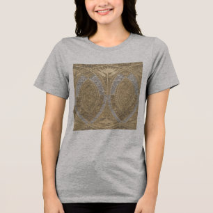 Silber- und Gold-Art-Deco-Muster Tri-Blend Shirt