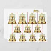 Silber und Gold Bells Weihnachtskarte Mitteilungskarte (Vorne/Hinten)
