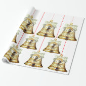 Silber und Gold Bells Wrapping Paper Geschenkpapier (Ungerollt)