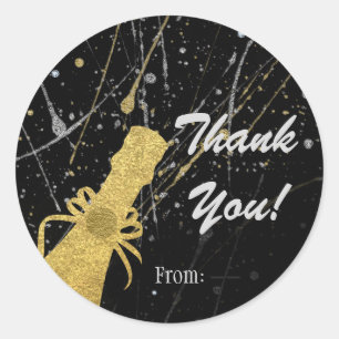 Silber- und Gold-Champagner-Partygeschenk zum Feie Runder Aufkleber