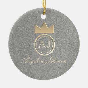 Silber und Gold Crown Montag Keramik Ornament
