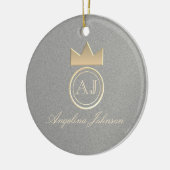 Silber und Gold Crown Montag Keramik Ornament (Links)