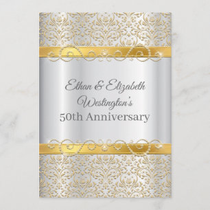 Silber und Gold Diamant 50. Jubiläum Einladung