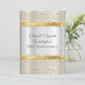 Silber und Gold Diamond 50 Jahre alt Einladung (Stehend Vorderseite)