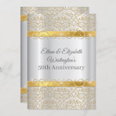 Silber und Gold Diamond 50 Jahre alt Einladung (Vorne/Hinten)