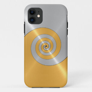 Silber- und Gold-Edelmetallwirbel iPhone 11 Hülle