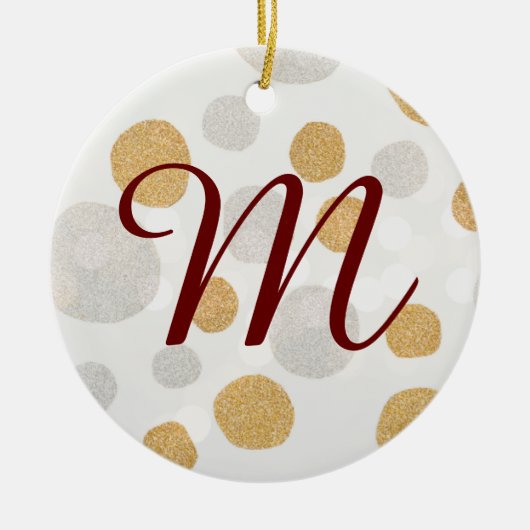 Silber und Gold Erstbaum Keramik Ornament (Vorne)