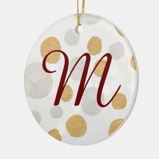 Silber und Gold Erstbaum Keramik Ornament (Links)