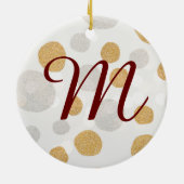 Silber und Gold Erstbaum Keramik Ornament (Hinten)