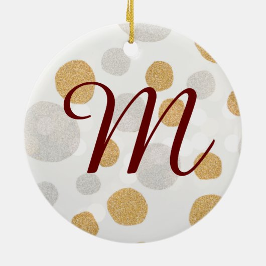 Silber und Gold Erstbaum Keramik Ornament (Hinten)