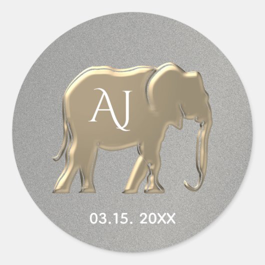 Silber- und Gold-Gastgeschenk Hochzeit Runder Aufkleber (Vorderseite)