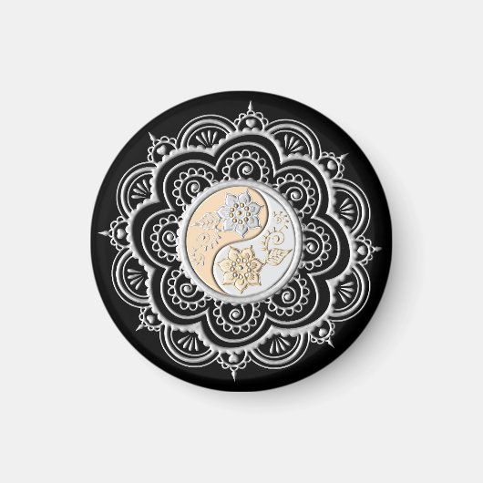 Silber- und Gold-Mandala Magnet (Vorne)