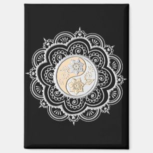 Silber- und Gold-Mandala Magnet