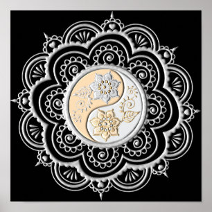 Silber- und Gold-Mandala Poster