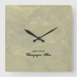 Silber und Gold-Metallplatten Quadratische Wanduhr