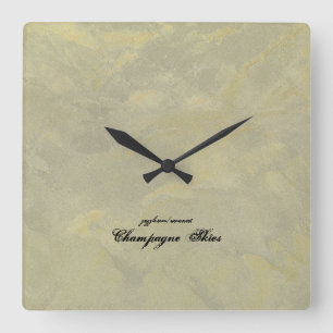 Silber und Gold-Metallplatten Quadratische Wanduhr