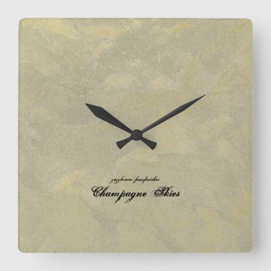 Silber und Gold-Metallplatten Quadratische Wanduhr (Vorderseite)