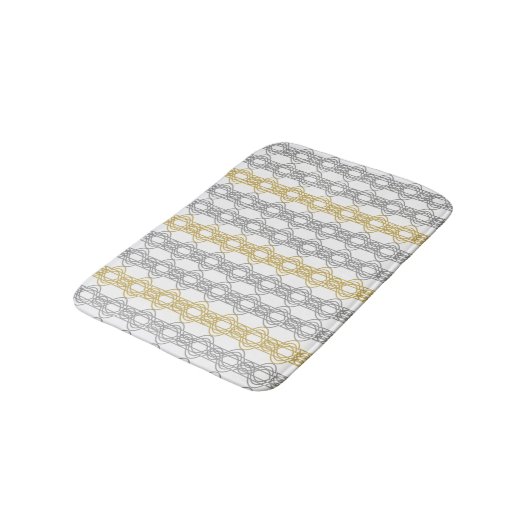 Silber und Gold Muster Bath Mat Badematte (Schrägansicht)