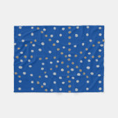 Silber und Gold Polka Punkte auf blau Fleecedecke (Vorderseite (Horizontal))