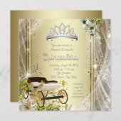 Silber und Gold Quinceanera Einladung (Vorne/Hinten)