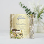 Silber und Gold Quinceanera Einladung (Stehend Vorderseite)