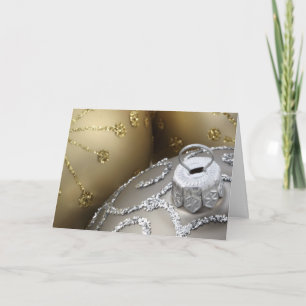Silber und Gold schimmern, eine Weihnachtskarte Feiertagskarte