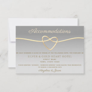 Silber- und Gold-Seil-Herz-Hochzeitsinformationska