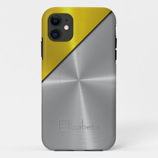 Silber und Gold Shiny Steel Metal Case-Mate iPhone Hülle (Rückseite)