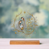 Silber- und Gold-Weihnachtskrippe Acrylschild (Neutral)