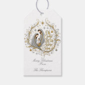 Silber- und Gold-Weihnachtskrippe Geschenkanhänger (Vorderseite)