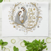 Silber- und Gold-Weihnachtskrippe Geschirrtuch (Gefaltet)