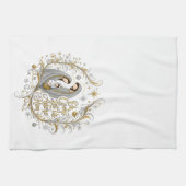 Silber- und Gold-Weihnachtskrippe Geschirrtuch (Horizontal)