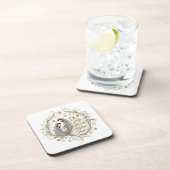 Silber- und Gold-Weihnachtskrippe Getränkeuntersetzer (Rechte Seite)