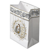 Silber- und Gold-Weihnachtskrippe Mittlere Geschenktüte (Vorderseite Schrägansicht)