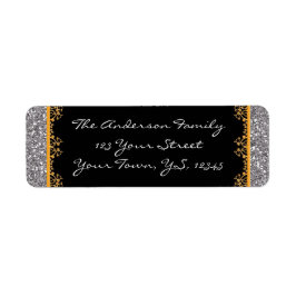 Silber- und Gold-Weihnachtszeit-Rücksendeadressen-