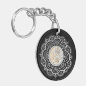 Silber- und Goldmandala Schlüsselanhänger (Vorderseite links)