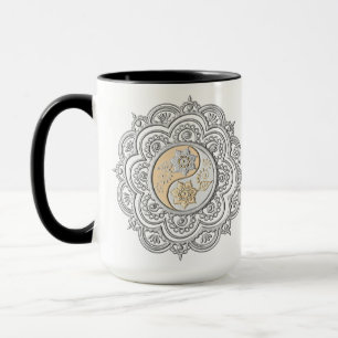Silber- und Goldmandala Tasse