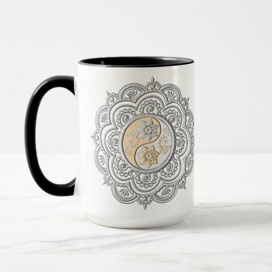 Silber- und Goldmandala Tasse (Links)
