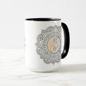 Silber- und Goldmandala Tasse (VorderseiteRechts)