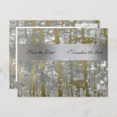 Silber- und Goldmetalle Save the Date Ankündigungspostkarte (Vorne/Hinten)