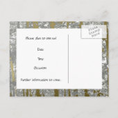 Silber- und Goldmetalle Save the Date Ankündigungspostkarte (Rückseite)