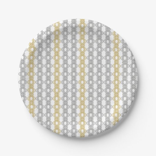 Silber- und Goldmuster Pappteller (Vorderseite)