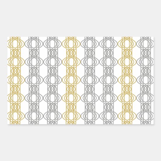 Silber- und Goldmuster Rechteckaufkleber Rechteckiger Aufkleber (Vorderseite)