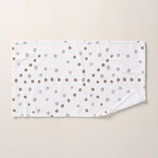 Silber-und Goldpolka-Punkt-Bad-Tuch-Set Badhandtuch Set (Handtuch)
