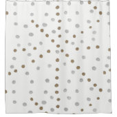 Silber- und Goldpolka-Punkte Duschvorhang (Vorderseite)
