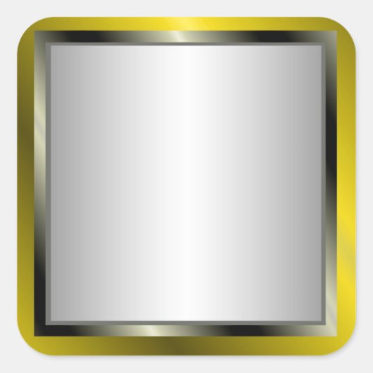Silber- und Goldrahmen-Aufkleber Quadratischer Aufkleber (Vorderseite)