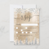 Silber- und Goldschneekiefer Weihnachten uAwg RSVP Karte (Vorderseite)