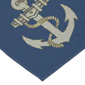 Silber und Goldton nautischer Bootsanker Fleece b Kurzer Tischläufer (Ecke)