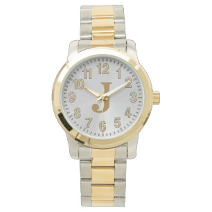 Silber-und Golduhren für Männer, Monogramm-Uhr Armbanduhr
