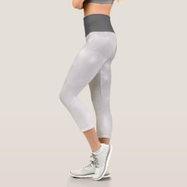 Silber und Grau Capri Leggings